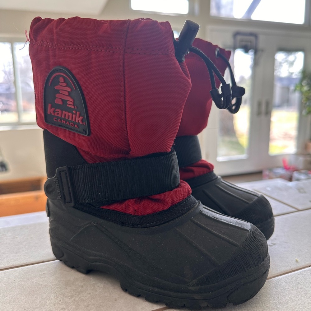 Kamik Red and Black Winter Boots